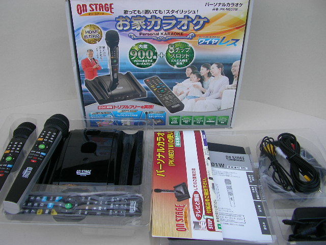 33☆マイク2本付 パーソナルカラオケ PK-NE01W オン・ステージ