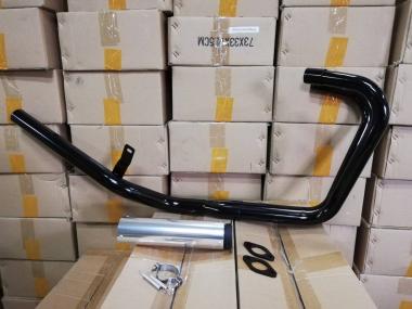 ASガニマタ 管 黒 ホーク 筒 有 銀×黒CB250T/CB400T 50.8アウトレット;ブラック 鉄 ホーク2 CB250N CB400N スーパーホーク ヨシムラ 外装