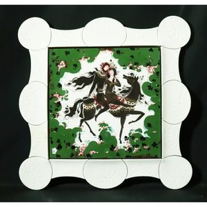 美品希少品　マイセン　陶板画　アラビアンナイト　馬に乗る王様と王妃（額付き） 楽天市場】マイセン 陶板【マイセン】meissen陶板画/アラビアンナイト