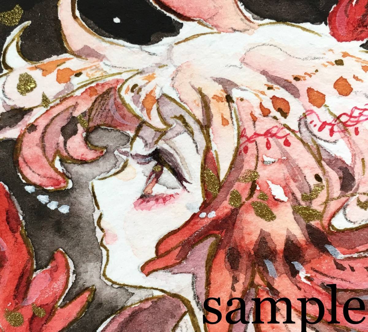 手描きイラスト 創作 オリジナル 真暗森のキノコ姫 カエンタケ 透明水彩 色鉛筆 A5水彩紙 手描きイラスト 売買されたオークション情報 Yahooの商品情報をアーカイブ公開 オークファン Aucfan Com