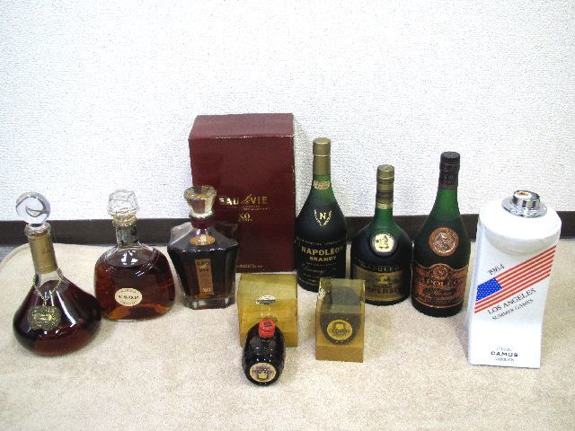 ★お酒 まとめ★ウイスキー ブランデー 9本★NAPOLEON ナポレオン MAXIM EMPEREUR NIKKA ニッカ V.S.O.P XO SUNTORY OLD 古酒 未開栓