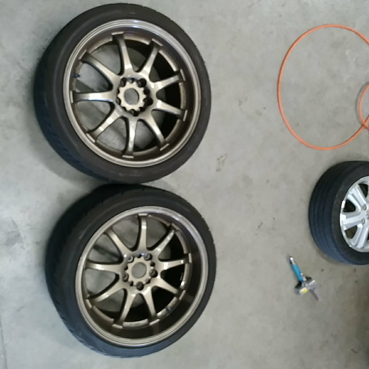 ワーク　エモーション　D9R+YOKOHAMA S drive 4本セット　ジャンク扱い　Fr:9J+30 Rr:10J+38 255/35R18×4本_1