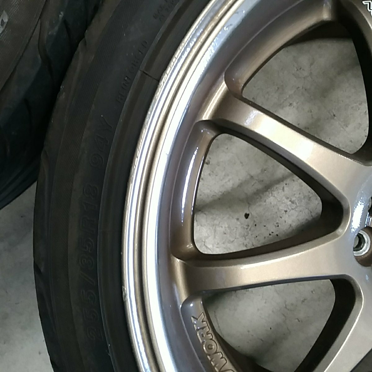 ワーク　エモーション　D9R+YOKOHAMA S drive 4本セット　ジャンク扱い　Fr:9J+30 Rr:10J+38 255/35R18×4本_3