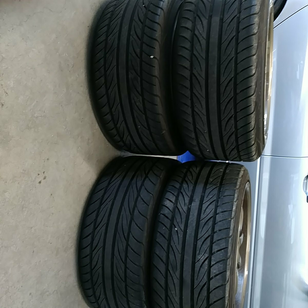 ワーク　エモーション　D9R+YOKOHAMA S drive 4本セット　ジャンク扱い　Fr:9J+30 Rr:10J+38 255/35R18×4本_4