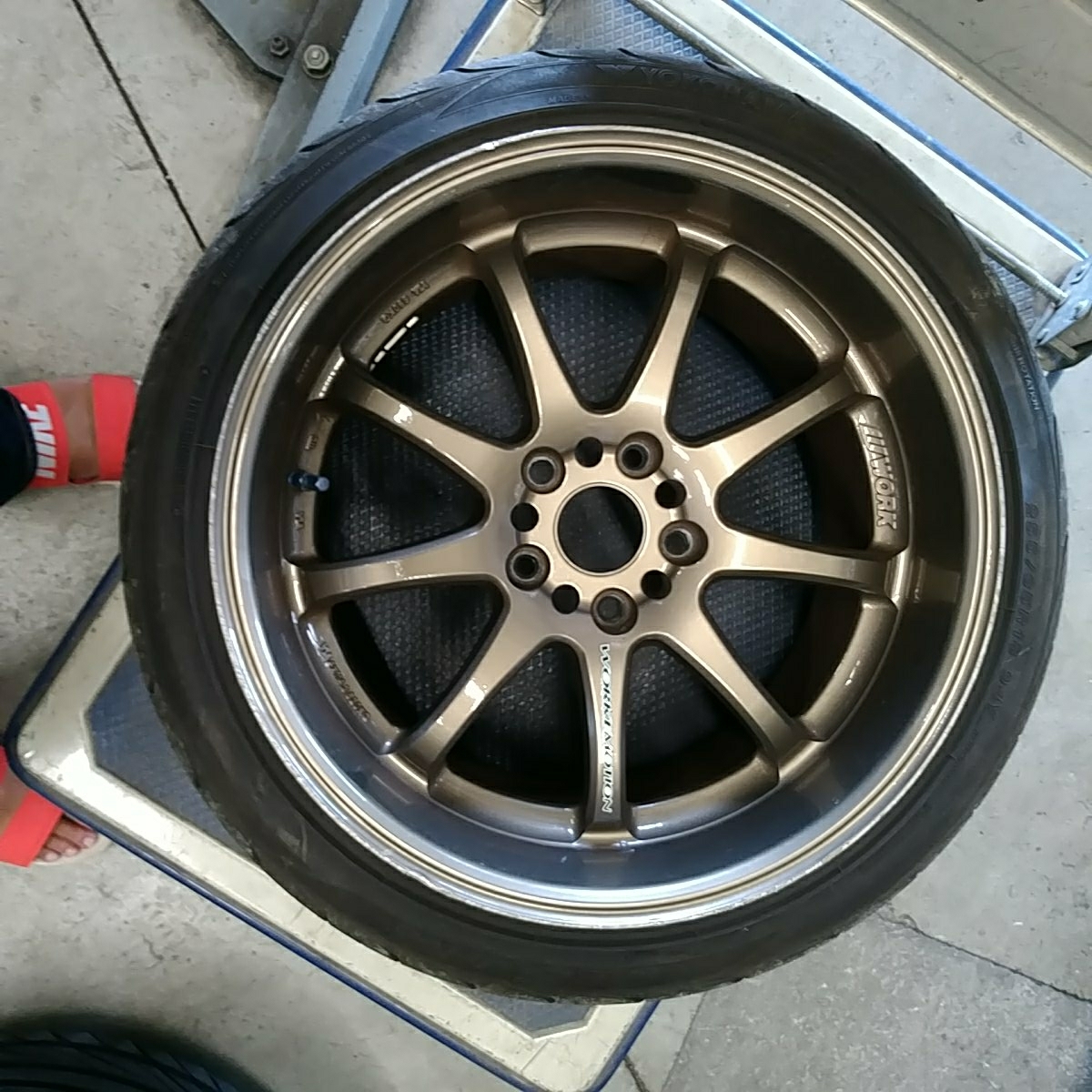 ワーク　エモーション　D9R+YOKOHAMA S drive 4本セット　ジャンク扱い　Fr:9J+30 Rr:10J+38 255/35R18×4本_6