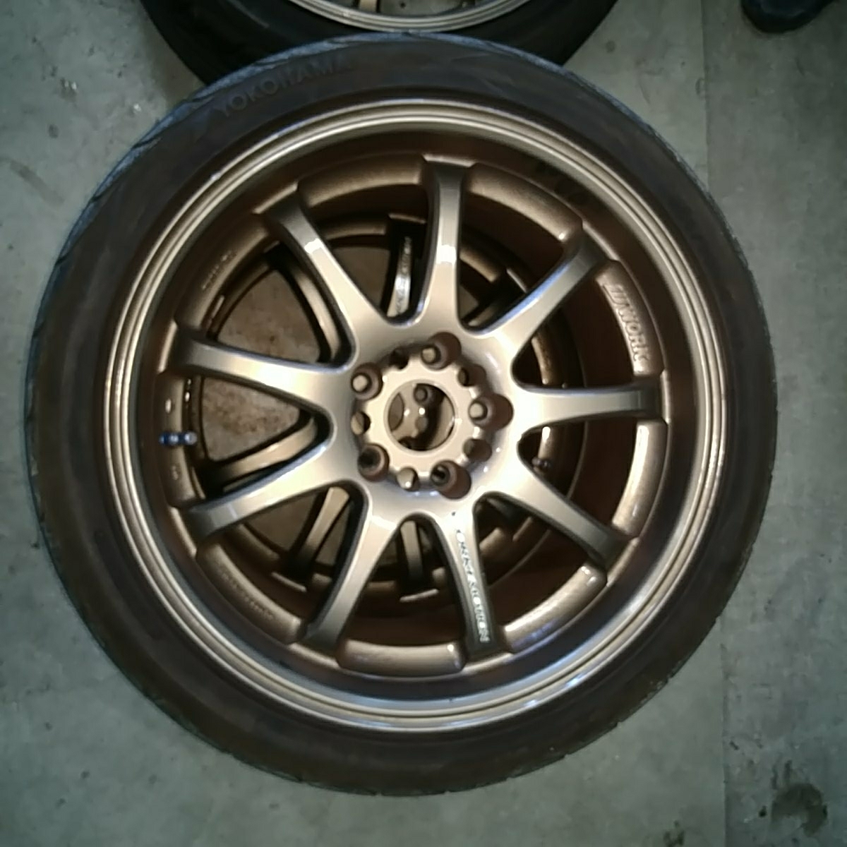 ワーク　エモーション　D9R+YOKOHAMA S drive 4本セット　ジャンク扱い　Fr:9J+30 Rr:10J+38 255/35R18×4本_9