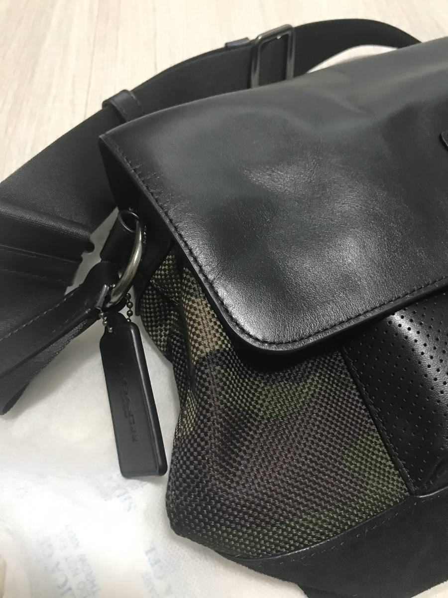 最新 美品！COACH コーチ 本革 迷彩 カモフラ ショルダーバッグ F29024