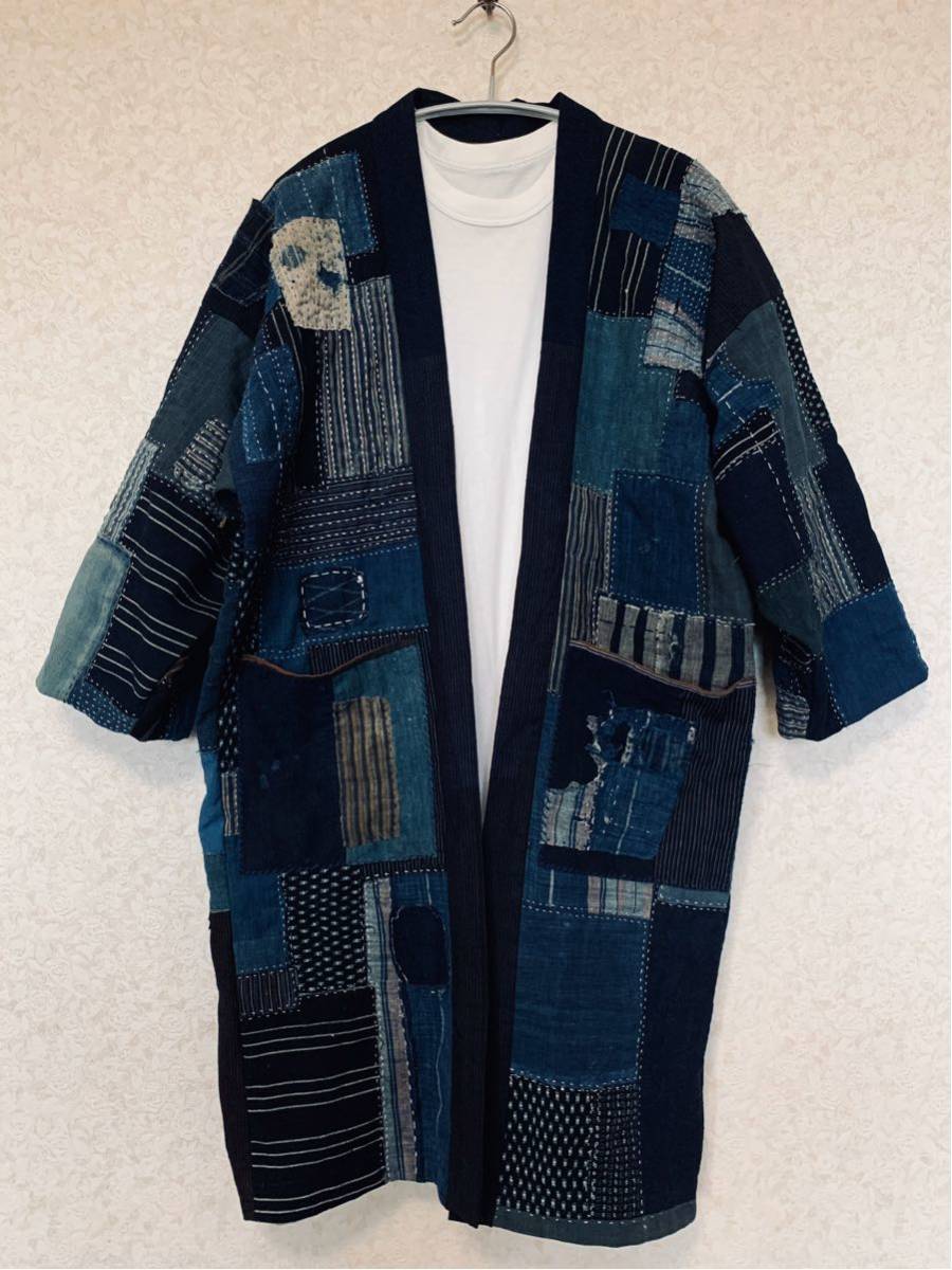 古布リメイク/ハンドメイド /手作り/藍染/襤褸/BORO/野良着/羽織り