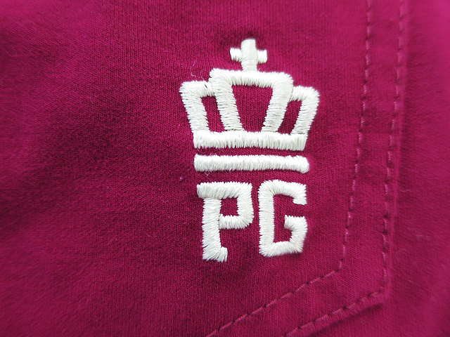 GATES パーリーゲイツ PEARLY レッド系 ストレッチパンツ パンツ ロングパンツ サイズ：0 0 レッド サイズ：4 ゴルフ 蓄熱 中古ゴルフウェア ロゴワッペン付き チェック柄