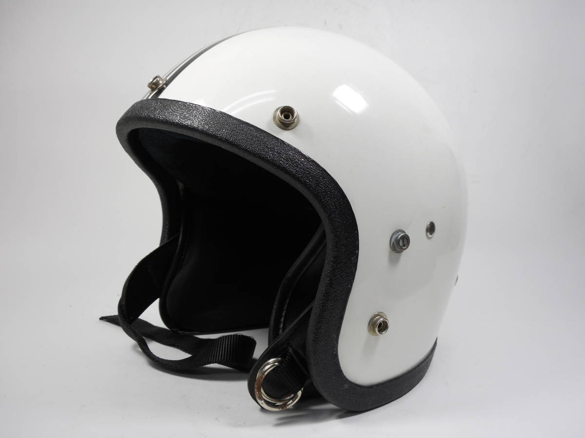60s LSI-4150 ジェットヘルメット 白 加工済み L ☆ 60年代 BELL 500TX 