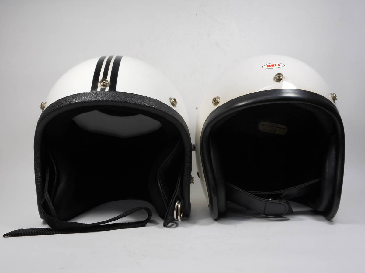 60s LSI-4150 ジェットヘルメット 白 加工済み L ☆ 60年代 BELL 500TX 