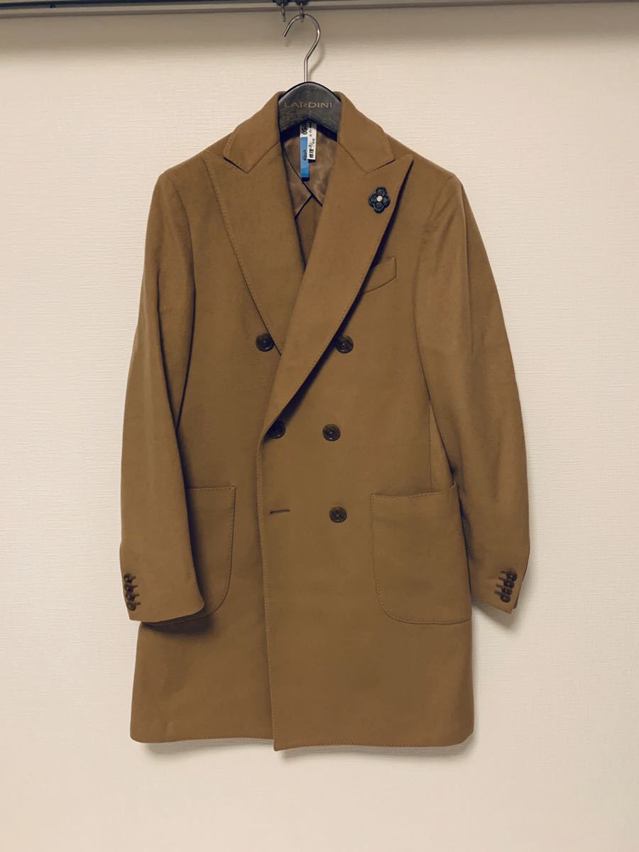 キャメル系 チェスターコート サイズ36 美品】 Lardini ダブルチェスターコート 44 キャメル ラルディーニ