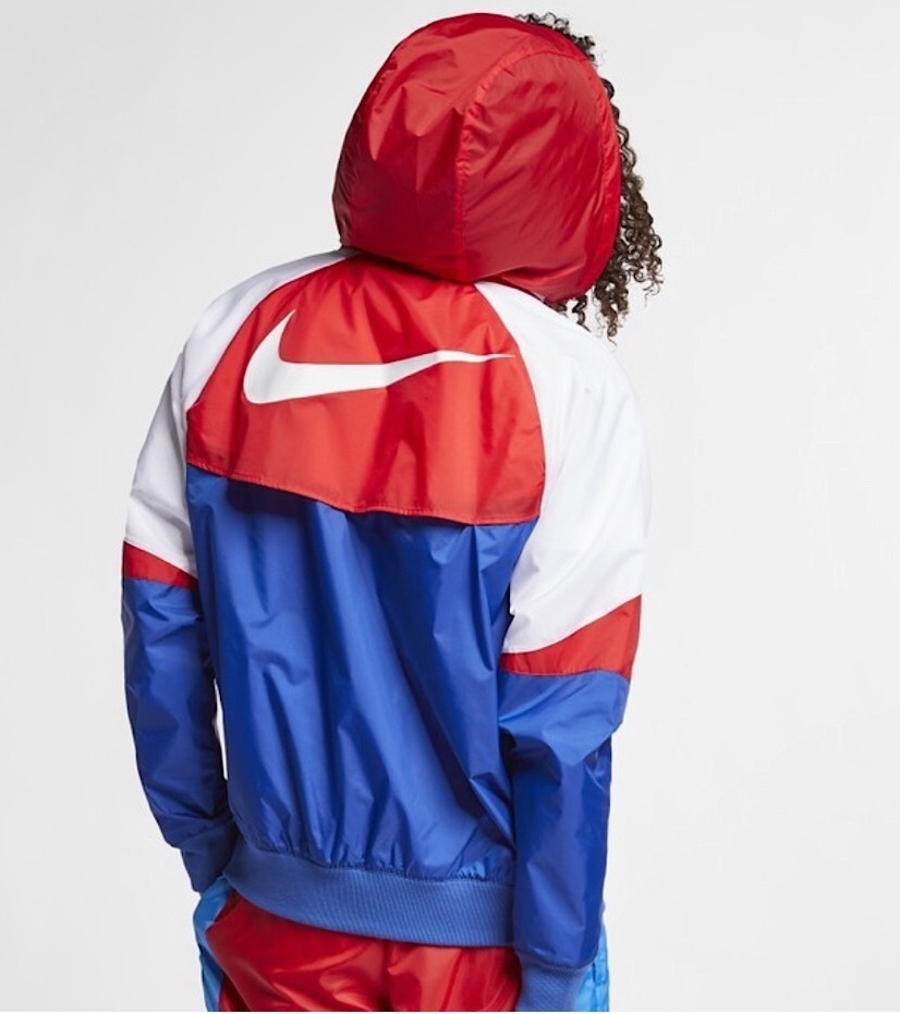 大人気，SALE NIKE ウィンドランナー フーデッド ブルー ホワイト S