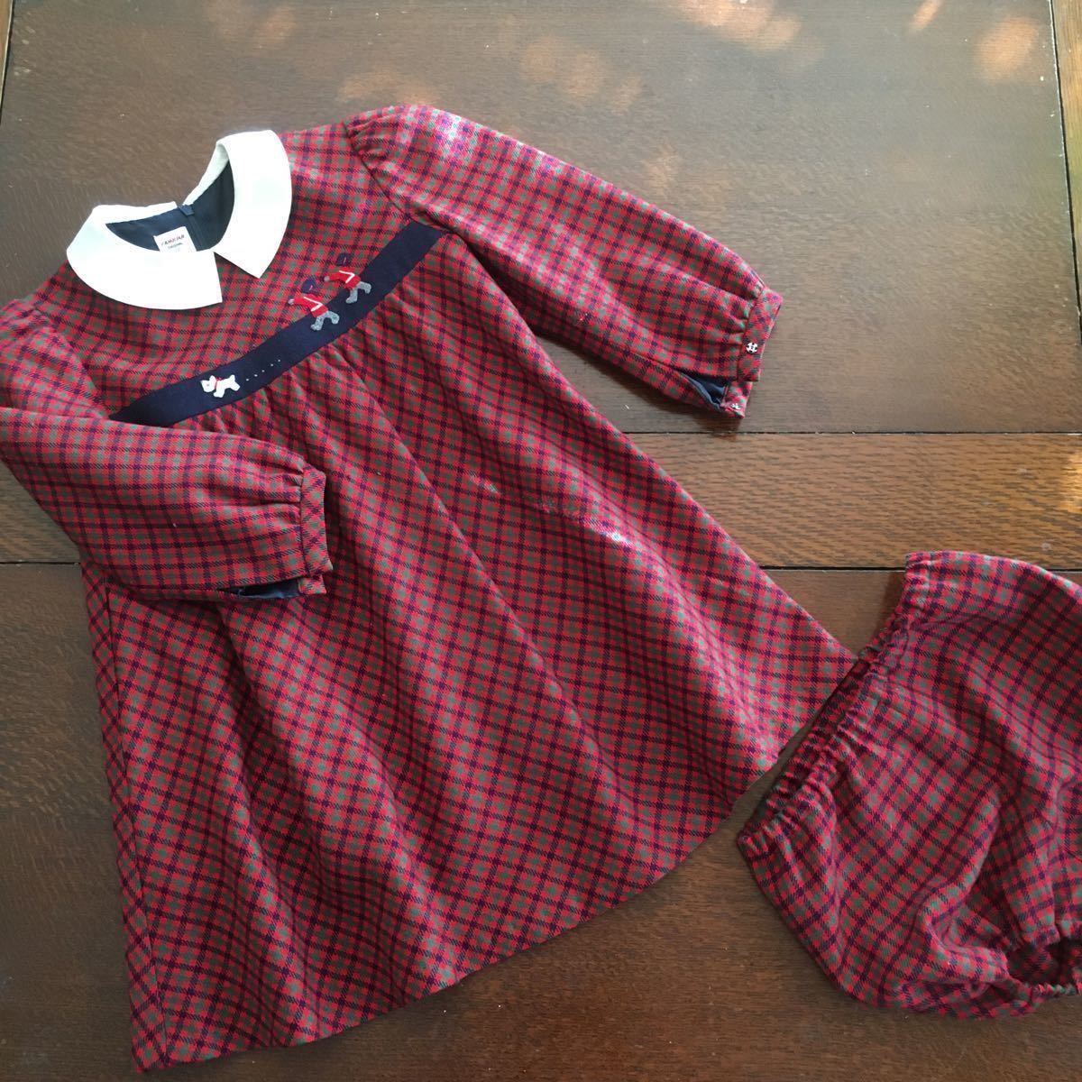 ワンピース familiar ブルマ ファミリア80 ドレスセット PETIT BATEAU 