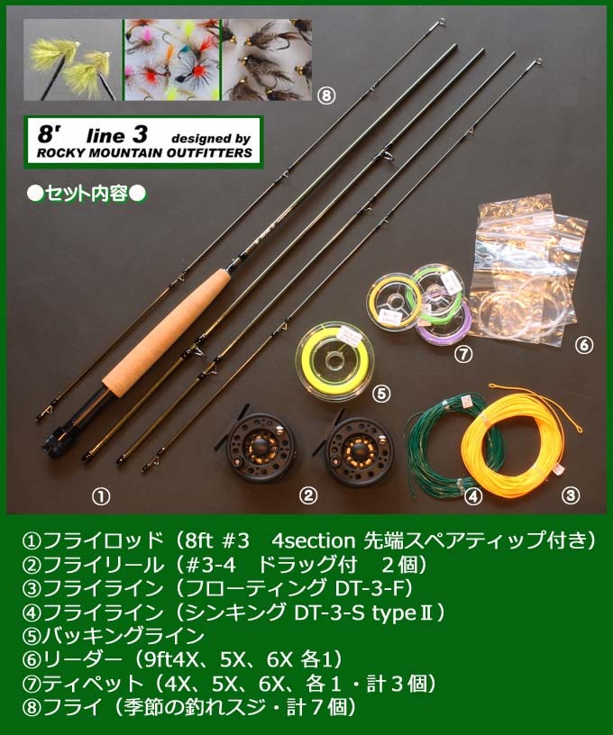 □□□ フライタックルセット RockyMountainOutfitters 8ft #3