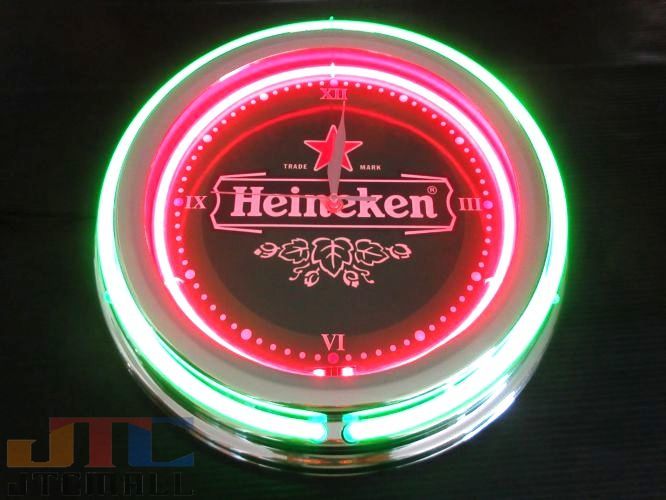 Heineken ハイネケン 時計 ネオンクロック Wネオン管ネオンクロックは