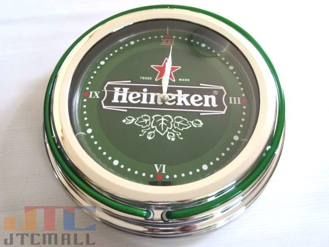 Heineken ハイネケン 2連ネオン クロック W ネオンクロック 時計 BAR