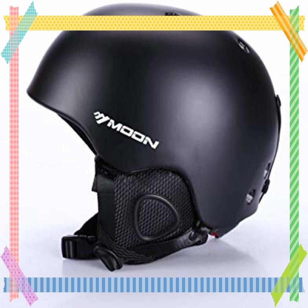 MOON スキー スノーボード ヘルメット ブラック L ゴーグル付き Winter