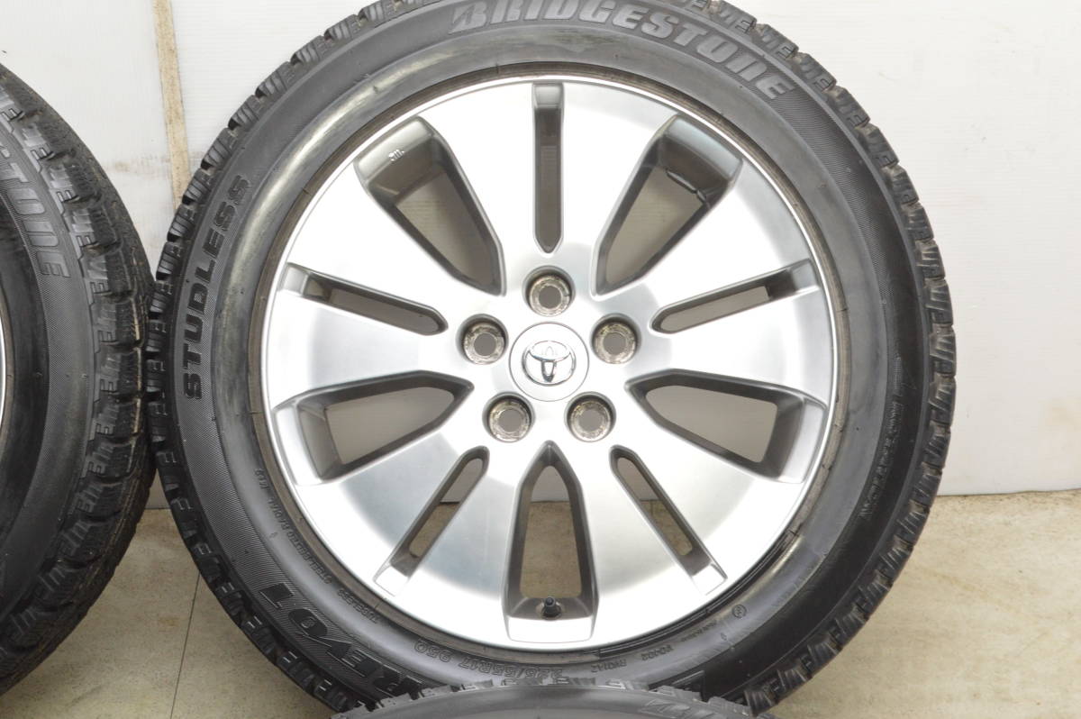 【程度良好品】トヨタ 10系 アルファード 純正 17in 7J +45 PCD114.3 ブリヂストン ブリザック REVO1 225/55R17 6-7分山 セルシオ 流用