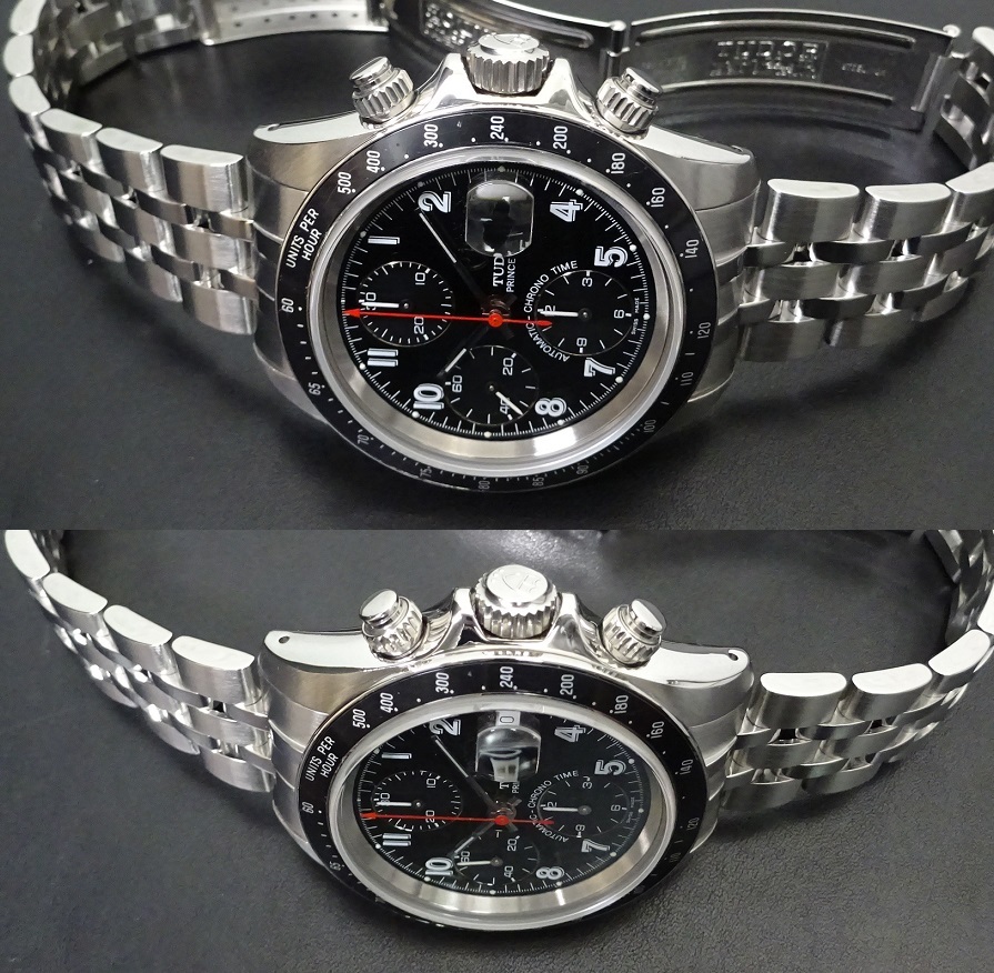 2018年12月OH仕上済 TUDOR チュードル チューダー クロノタイム 79260 H番 自動巻 タイガーなし 黒文字盤 クロノグラフ 純正内外箱 本物_5