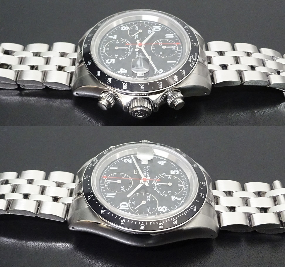 2018年12月OH仕上済 TUDOR チュードル チューダー クロノタイム 79260 H番 自動巻 タイガーなし 黒文字盤 クロノグラフ 純正内外箱 本物_7