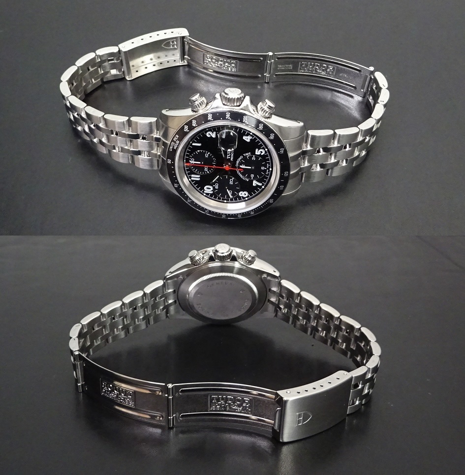 2018年12月OH仕上済 TUDOR チュードル チューダー クロノタイム 79260 H番 自動巻 タイガーなし 黒文字盤 クロノグラフ 純正内外箱 本物_8