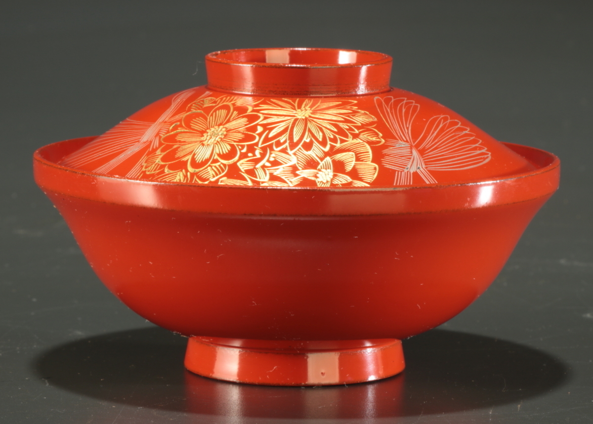 木製 吸物椀 輪島塗 漆器 五客 金蒔絵 能登輪島塗 蓋付椀 沈金蒔絵
