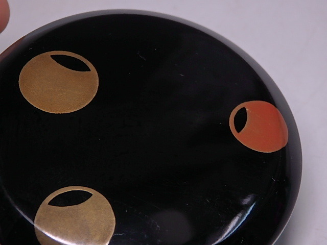 茶道具 輪島塗 藤野松香作 つぼつぼ蒔絵 中棗 金塗 共箱共布 V880 ツル