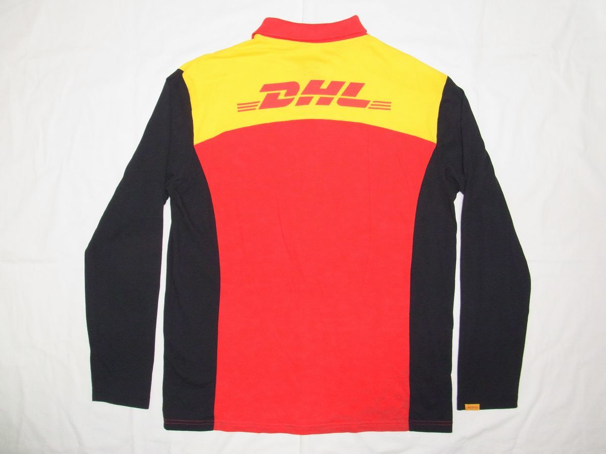 DHL ディーエイチエル オフィシャル ユニフォーム 長袖 ポロシャツ sizeL USA古着 制服 FedEx USPS UPS 非売品 ...