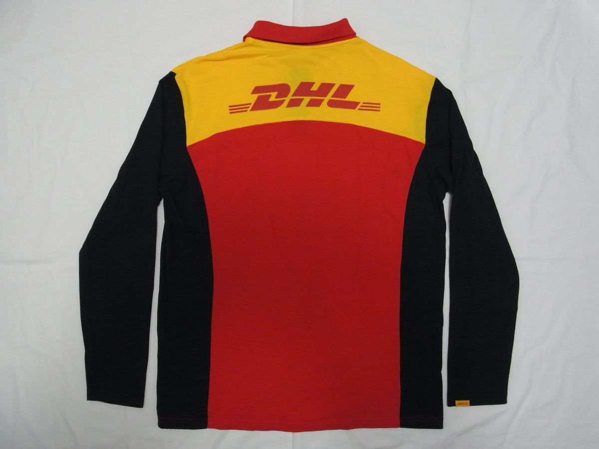 DHL ディーエイチエル オフィシャル ユニフォーム 長袖 ポロシャツ sizeL USA古着 制服 FedEx USPS UPS 非売品 ...
