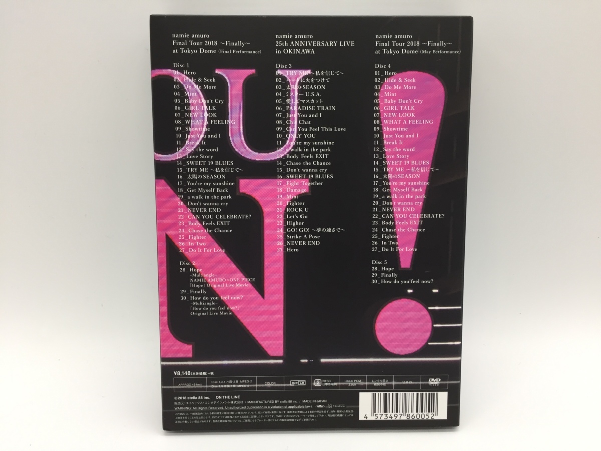 7-0110-W9]☆良品☆namie amuro Final Tour 2018 ~Finally~ 5月