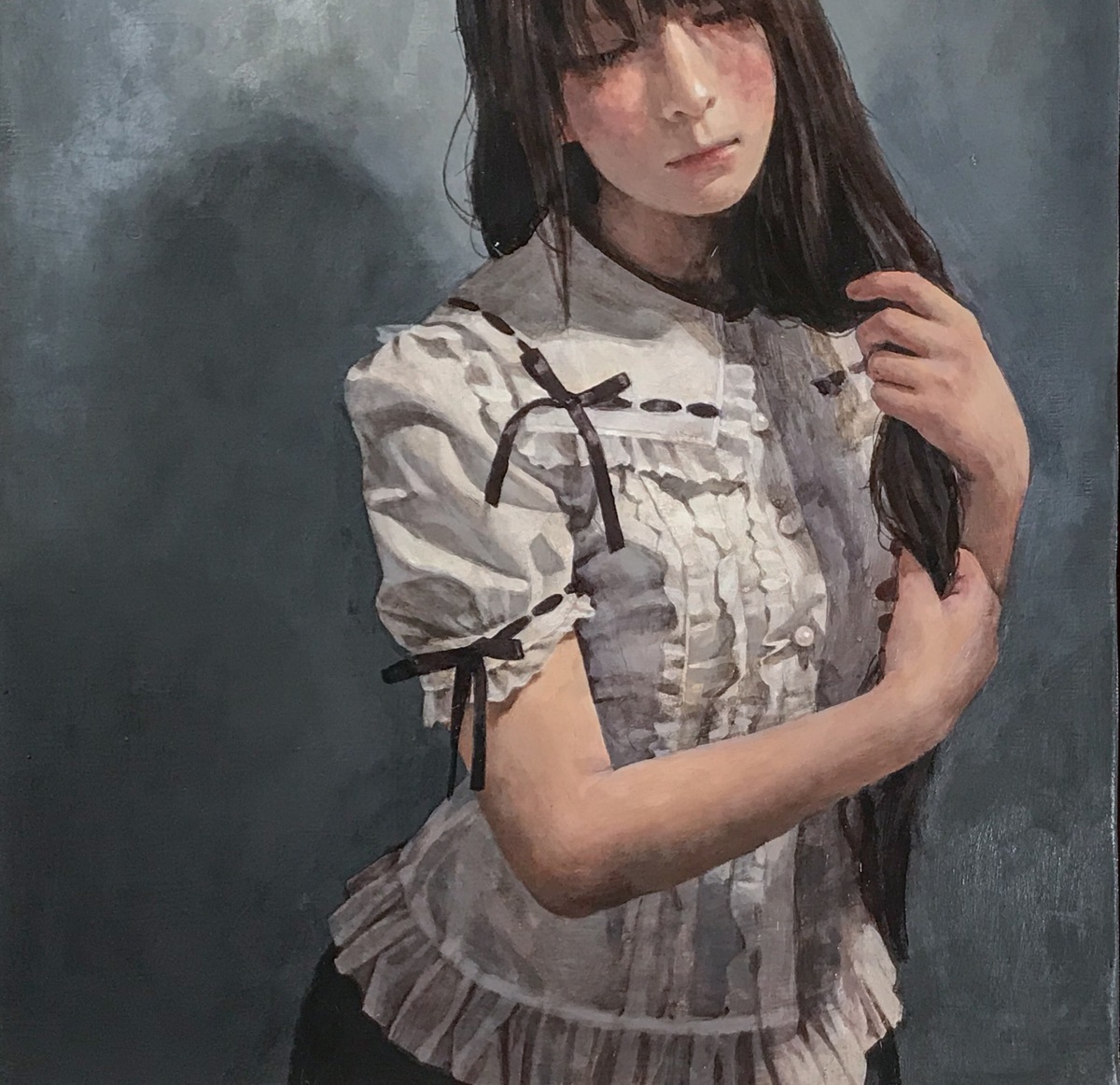 今井喬裕(1986-)○リアリズム油彩15号『奏』画集掲載作品○写実画の 