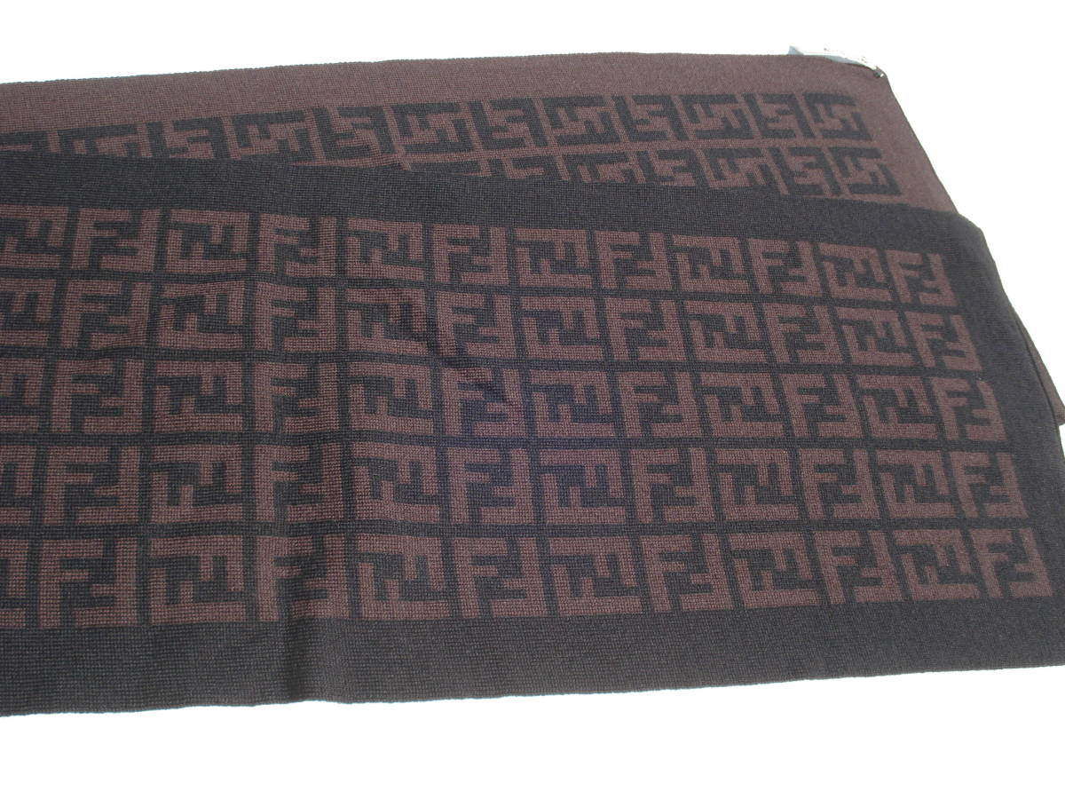 新作，格安 美品♪ラベル欠＊FENDI フェンディ＊ズッカ柄 ロゴ♪ウール？