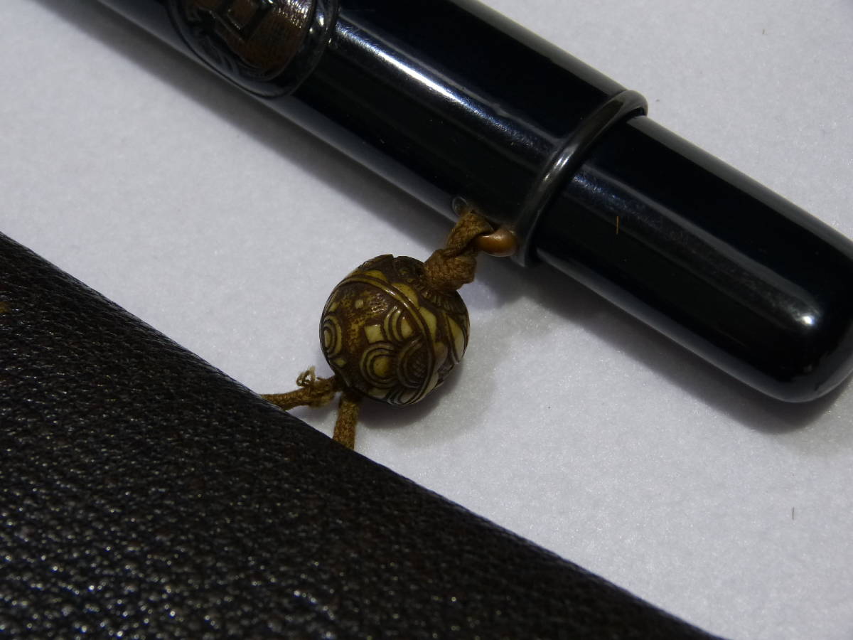 煙草入 ☆時代 金銀象嵌煙管18金吸口 時代物 煙管 獅子頭根付☆提げ物 