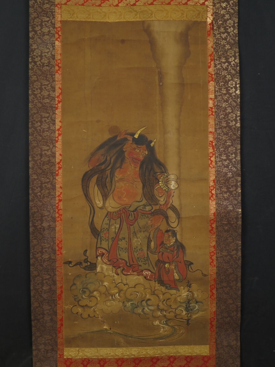 t6□掛軸 在銘 『鬼子母神』 肉筆 紙本 仏画 古画 | SANTAGIULIANA.NET
