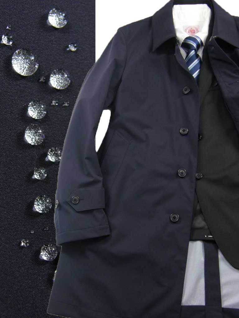 新品 J.PRESS 防水 【雨を防ぎ蒸れも防ぐ3層構造 ARSシステム】 軽量 ストレッチ ステンカラー コート L ネイビー ★310209 Jプレス アウトドア8ブランド最新ウエアの防水機能に迫る！夏の流行モノ指名 ダウン （J.プレス） 撥水 SYSTEM 防水