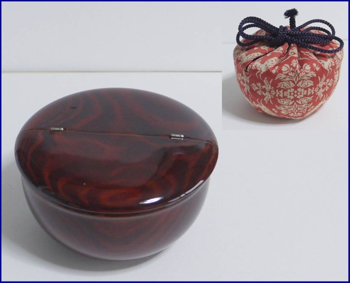 茶道具 老松茶器 割蓋茶入 棗 仕覆