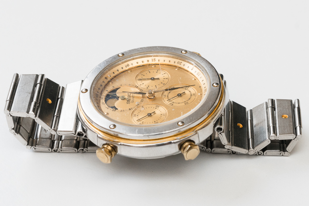 腕時計] 動作OK SEIKO セイコー ムーンフェイズ カレンダー クロノ