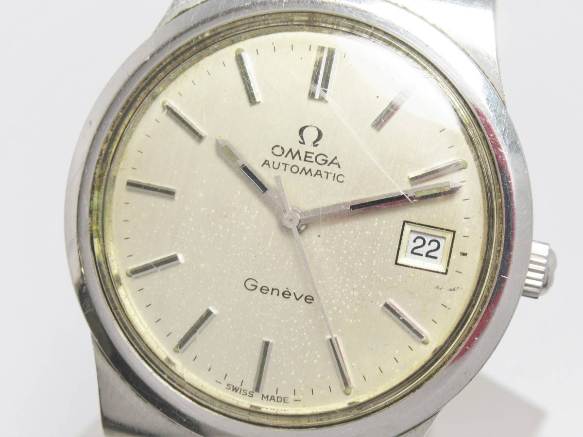 ○オメガ OMEGA ジュネーブ メンズ 自動巻き ラウンド デイト シルバー