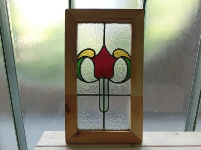 ステンドグラス・花柄／イギリスアンティーク／英国／ポートベロ購入