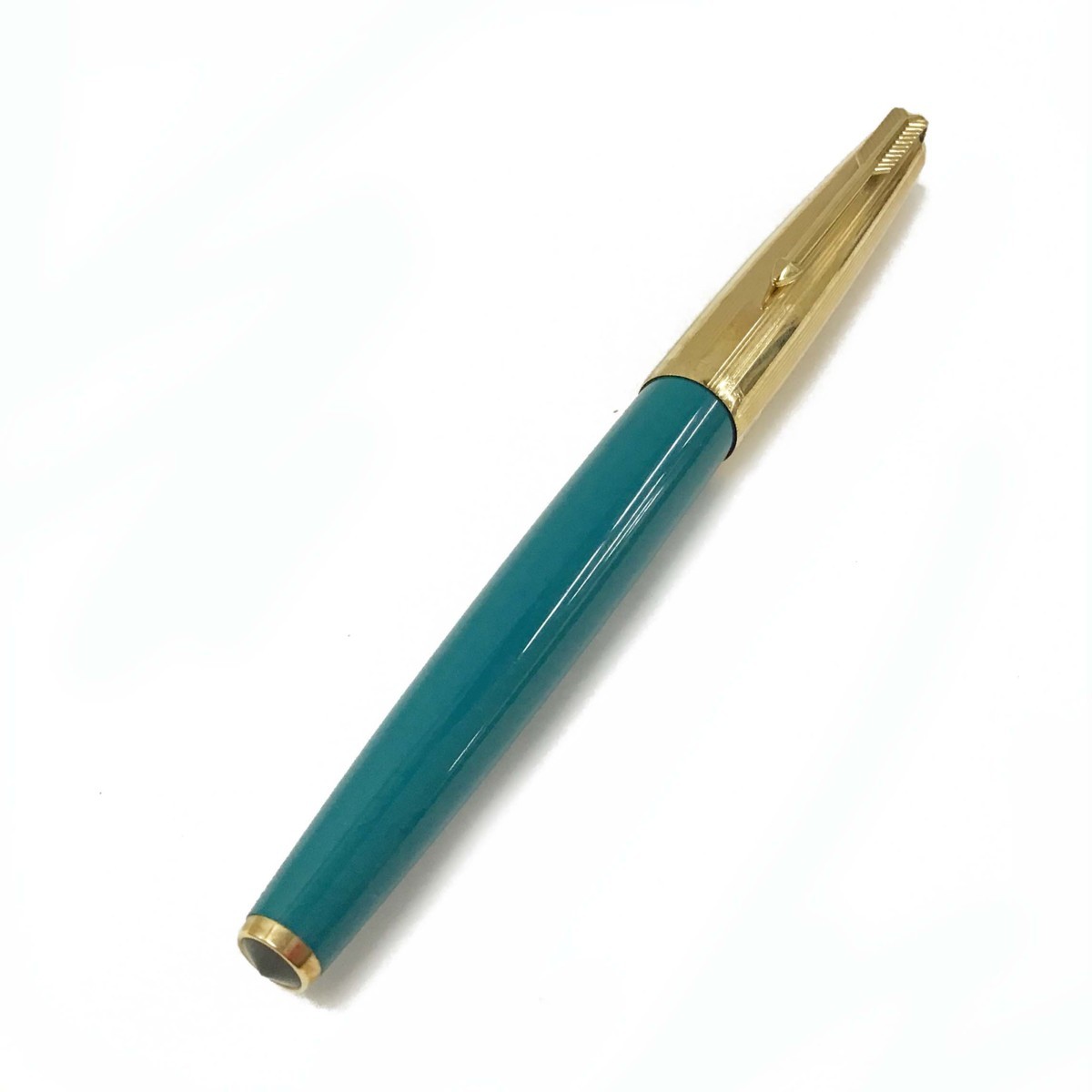 ts) PARKER パーカー 61 万年筆 12KGF ブルーグリーン×ゴールド 弓矢