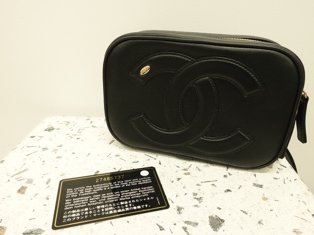 ウエストポーチ シャネル CHANEL マトラッセ 黒 ウエスト △ベルト 