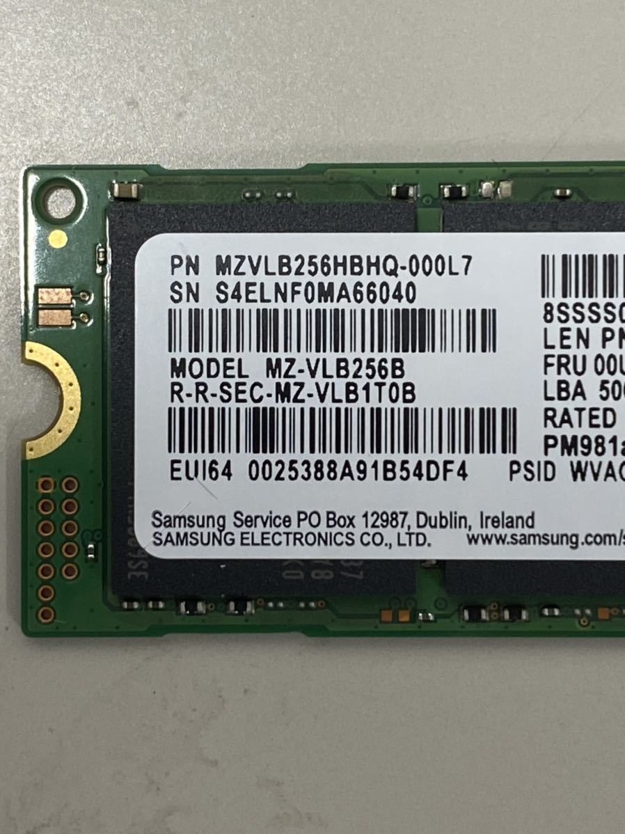 SAMSUNG M.2 SSD PCle NVMe PM981a OCT2019 サムスン 256GB _3