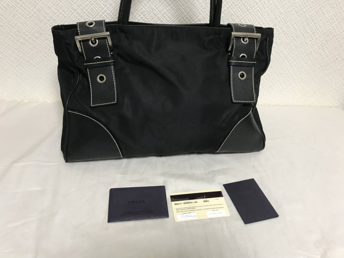 本物プラダPRADA本革レザーナイロンデカビッグトートハンドバッグ 