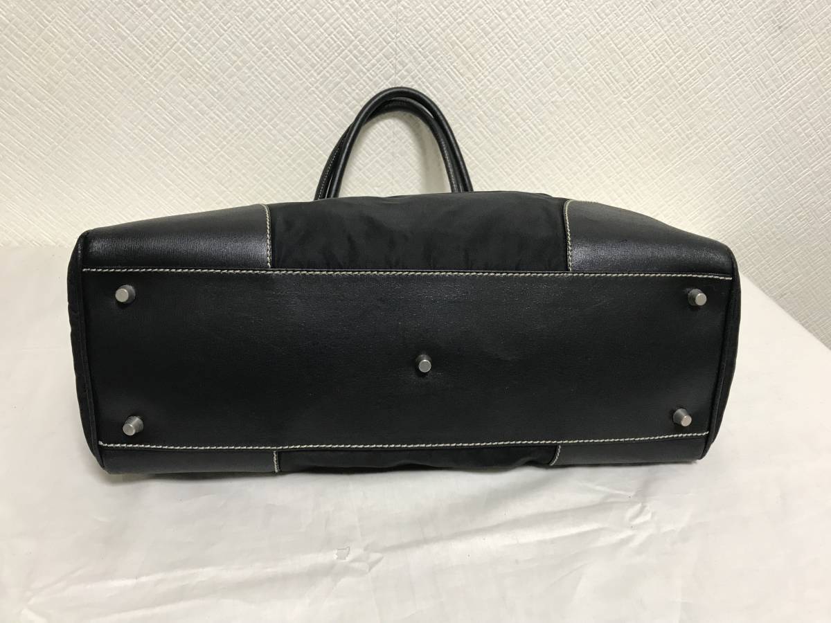 本物プラダPRADA本革レザーナイロンデカビッグトートハンドバッグ 