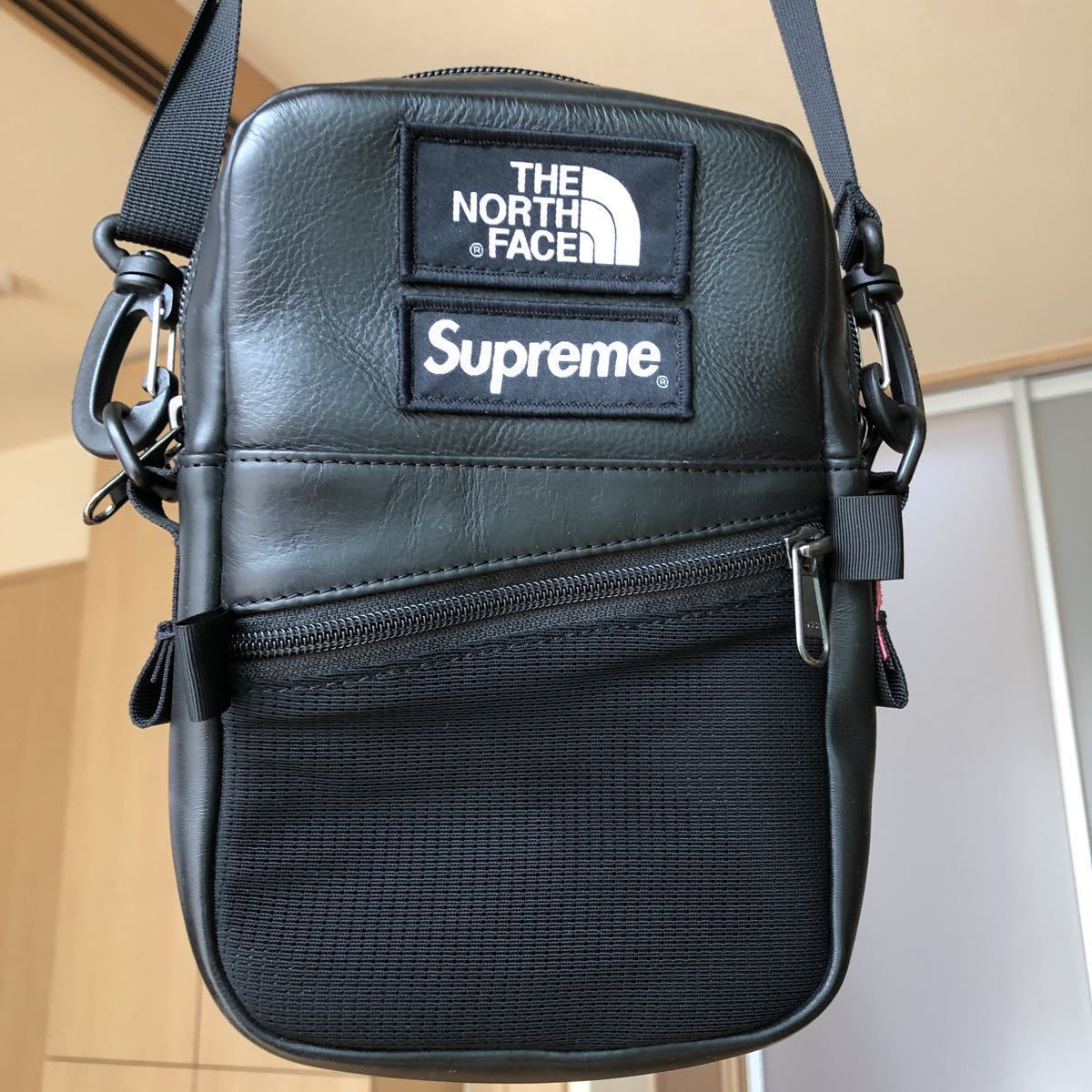 Supreme THE NORTH FACE ショルダーバッグ 黒 レザー Supreme ノース 