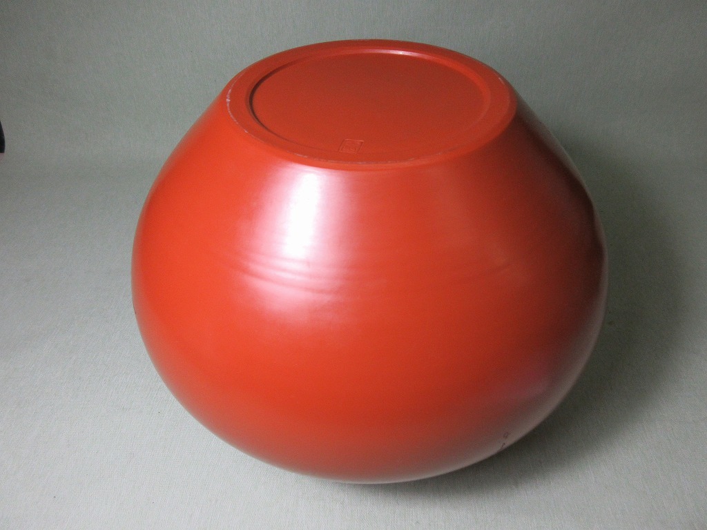 常滑焼 朱泥 幸山 在銘有 花瓶 牡丹彫り 共箱 工芸品 常滑