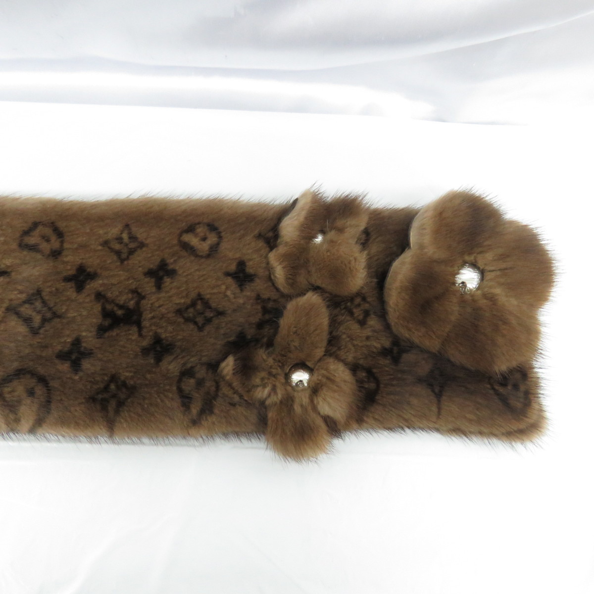 中古】LOUIS VUITTON ルイ・ヴィトン ミンク マフラー 襟巻 エシャルプ 