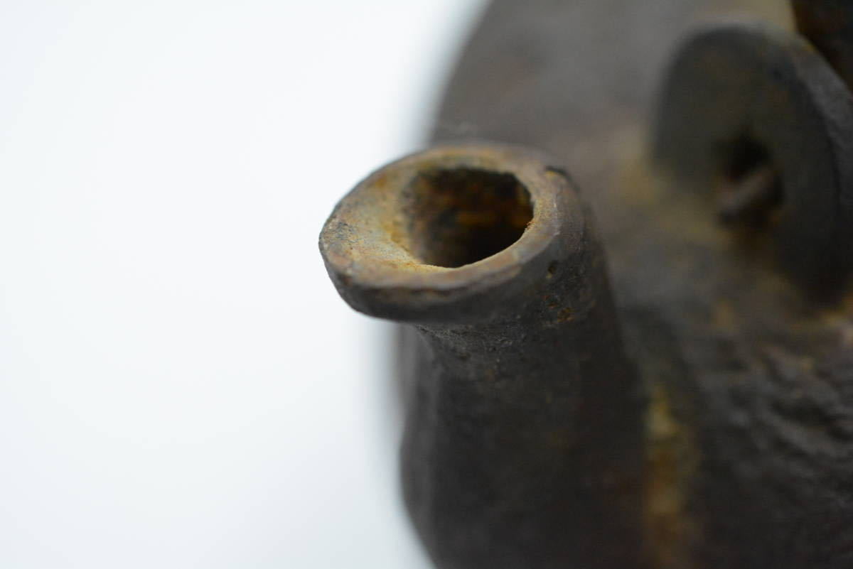 龍文堂 龍文堂造 銅蓋 鉄瓶 時代物 岩肌 煎茶道具 造 茶道具 骨董 ◇