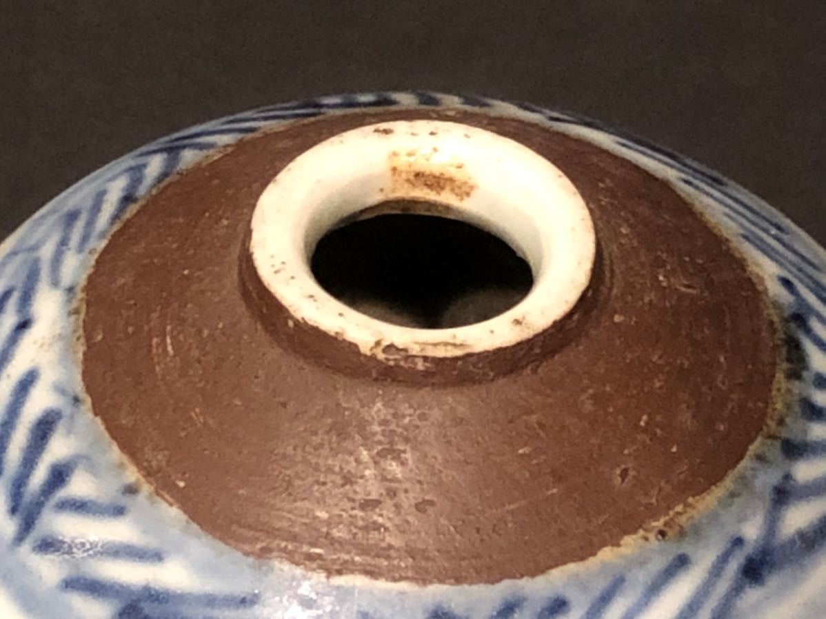 中国美術 京都の 明(YC233) 碗 香炉 古染付 山水舟紋 OUT SOLD